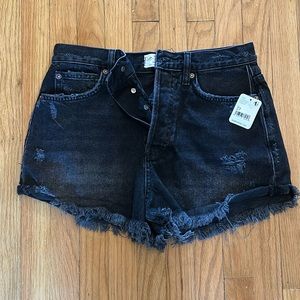 We The Free size 27 Jean shorts washed black new